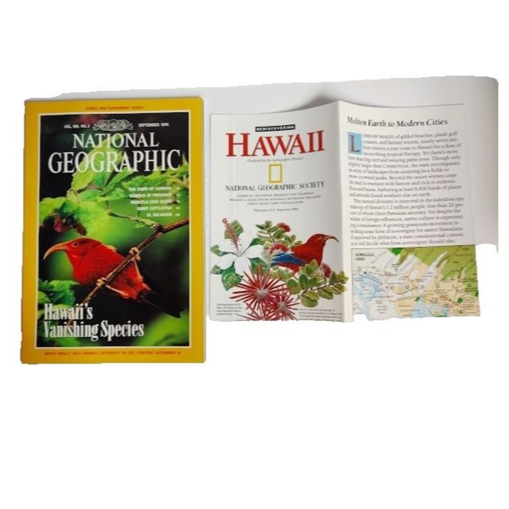 National Geographic Magazine Hawaiis's Vanishing Species September 1995 V 188-3